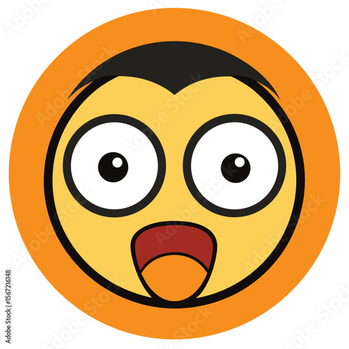 Astonished Cartoon Character Wide-Eyed Expression of Surprise and Shock