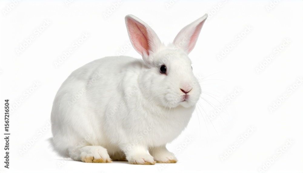 Obraz premium white rabbit on white background