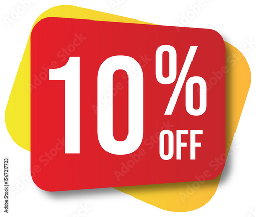 Red percent symbol for business sale discount 10 % off