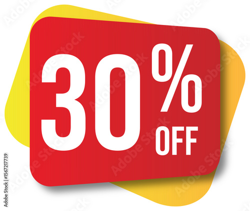 Red percent symbol for business sale discount 30 % off