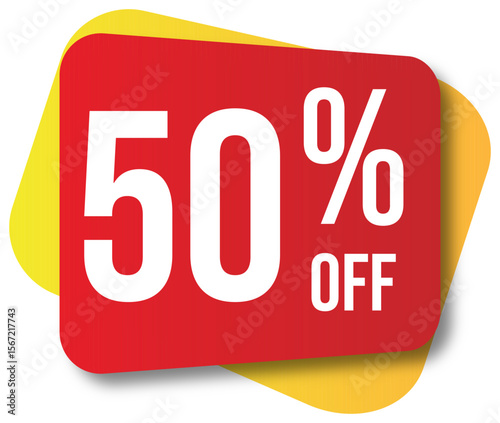 Red percent symbol for business sale discount 50 % off