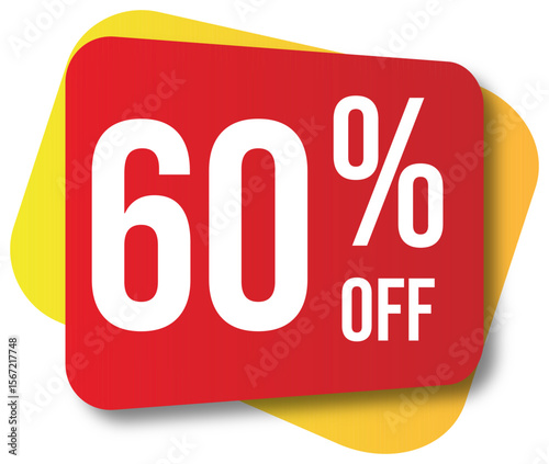Red percent symbol for business sale discount 60 % off