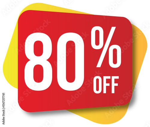Red percent symbol for business sale discount 80 % off