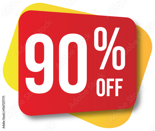 Red percent symbol for business sale discount 90 % off