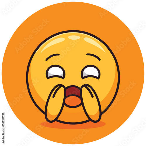 Shocked Emoji Illustration  A Surprised and Amazed Face