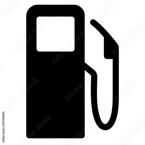 Simple black gas station pump icon for fuel and transportation needs