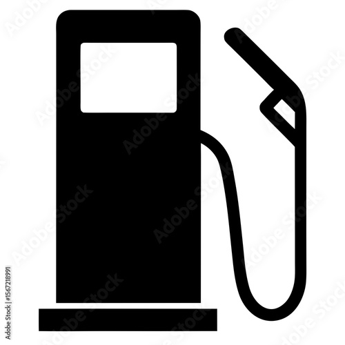 Simple Black and White Gas Station Pump Icon for Fuel and Energy
