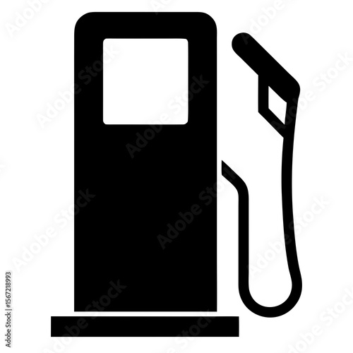 Gas station pump icon simple black and white vector illustration