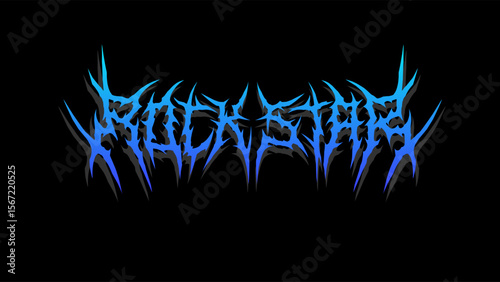 Rockstar typography with sharp metal tribal style, intense and edgy. perfect for t-shirts, band posters, stickers, or streetwear branding