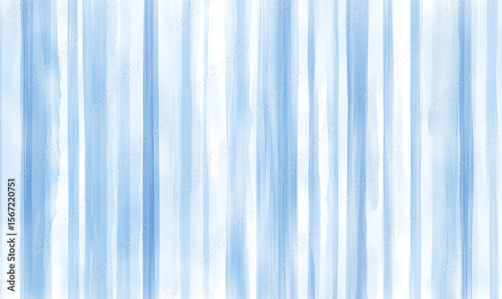 Fototapeta premium Light Blue Watercolor Vertical Stripes Abstract Background