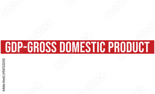 Bold Red Text Displaying GDPGross Domestic Product on a White Background for Economic Content