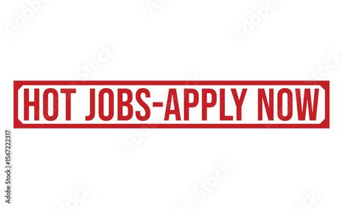 Bold Red Hot Jobs Apply Now on White Background, Employment Opportunity Message