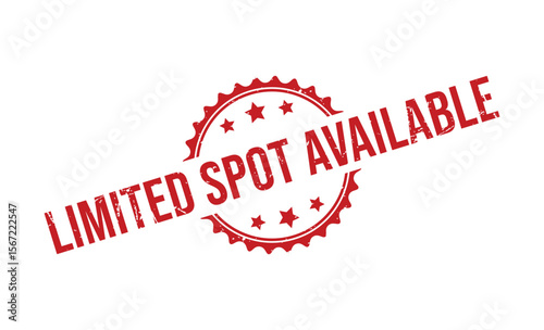 Isolated of a Red Limited Spot Available Stamp with a Starburst Border
