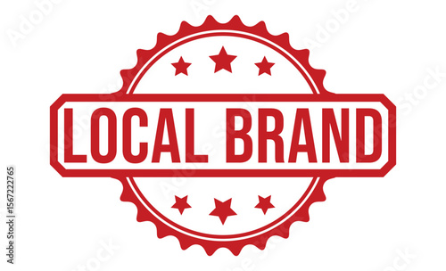 LOCAL BRAND Red rubber stamp on white background. LOCAL BRAND stamp sign. LOCAL BRAND stamp.