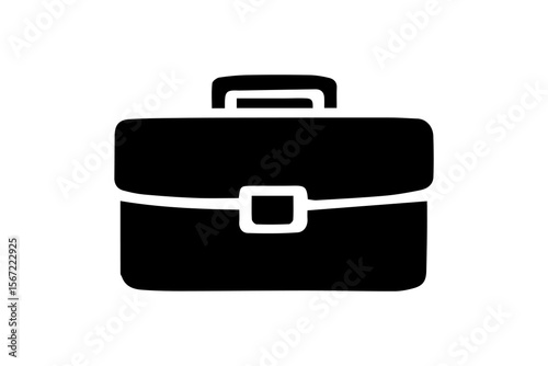 The briefcase has a rectangular shape with a handle on top and a clasp or buckle in the center, indicating its function as a professional or business item.