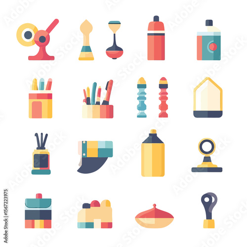 2D Flat icon DIY Crafts & Handmade Products Icons isolated in White Background 