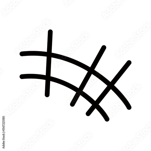 笑っている表現の線　笑み線