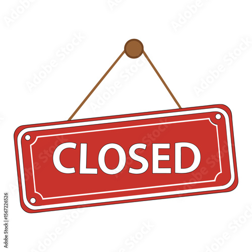 Red Closed Sign Hanging Board