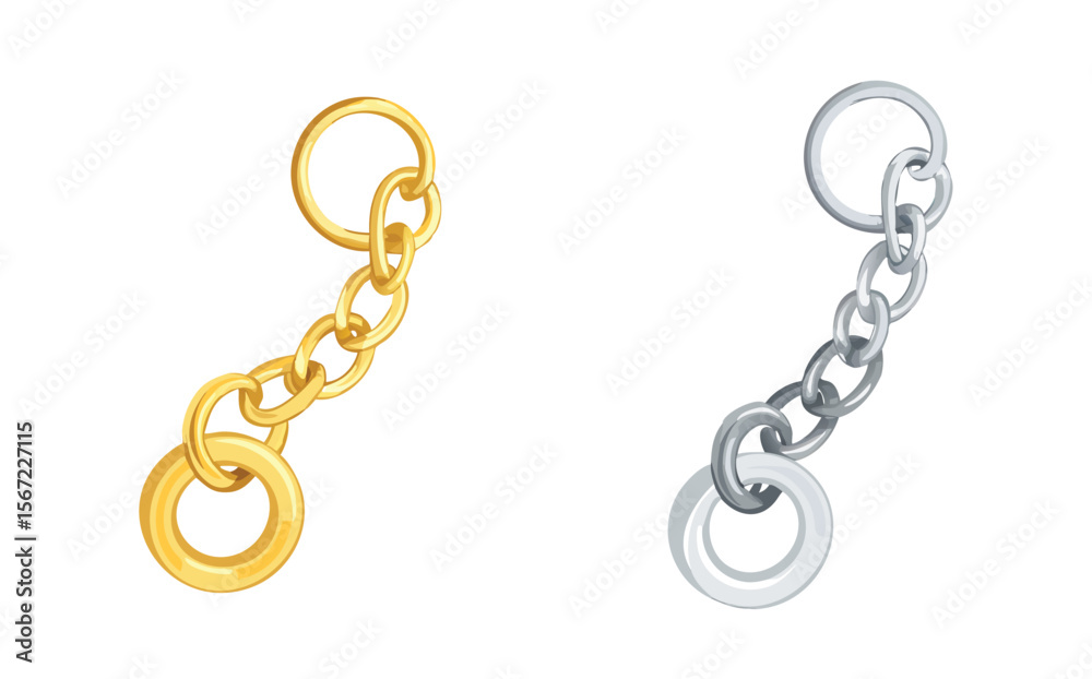 Obraz premium Gold and Silver Chains with Rings