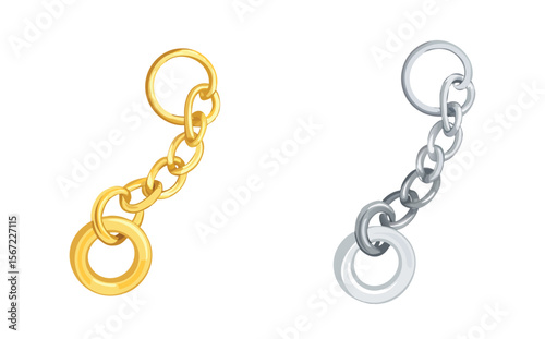 Gold and Silver Chains with Rings