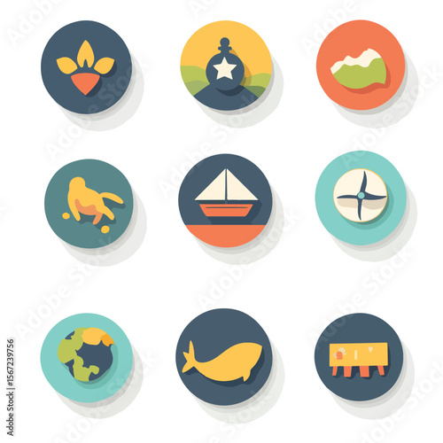 2D Flat icon Ethical & Fair Trade Icons isolated in White Background