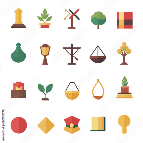 2D Flat icon Ethical & Fair Trade Icons isolated in White Background