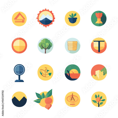 2D Flat icon Ethical & Fair Trade Icons isolated in White Background