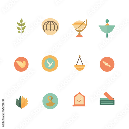2D Flat icon Ethical & Fair Trade Icons isolated in White Background