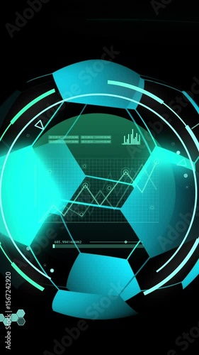 Animation of data processing over football