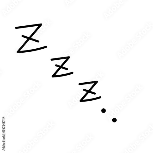 シンプルな手書きの眠いアイコン