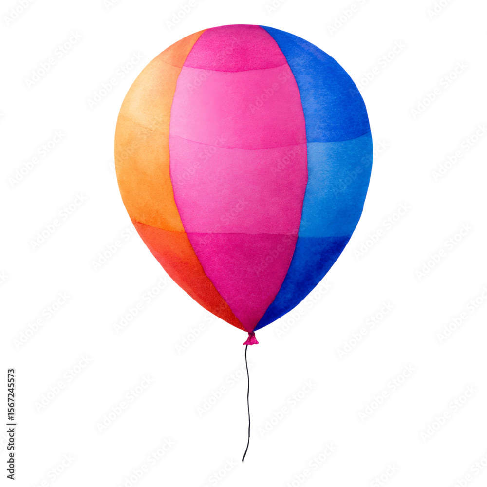 Fototapeta premium Colorful Balloon on Isolated Transparent Background