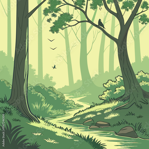 vector illustration of a forest