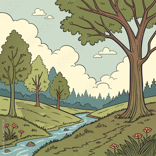 autumn landscape with trees
