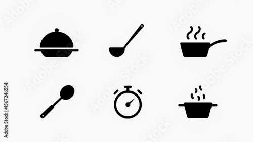 Various cooking utensils isolated on white background