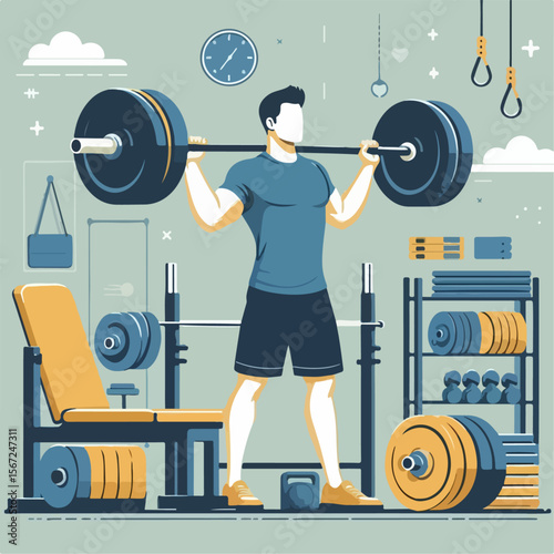 weightlifting vector illustration white background