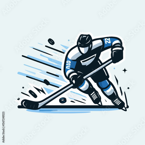 hockey player vector illustration white background