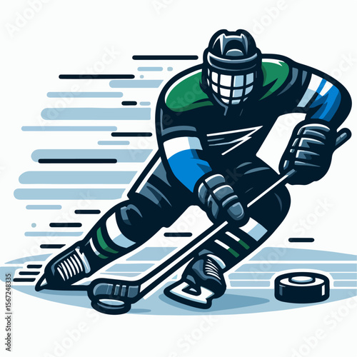 hockey player vector illustration white background