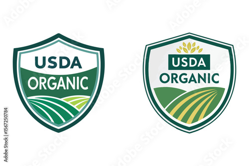 USDA Organic Labels: A close-up view showcases two vibrant USDA organic labels, symbolizing quality and trust in organic food.