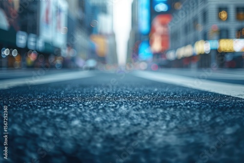 Premium Quality Visual of Blurred View of Downtown Asphalt Streets for Cityscape Product Display