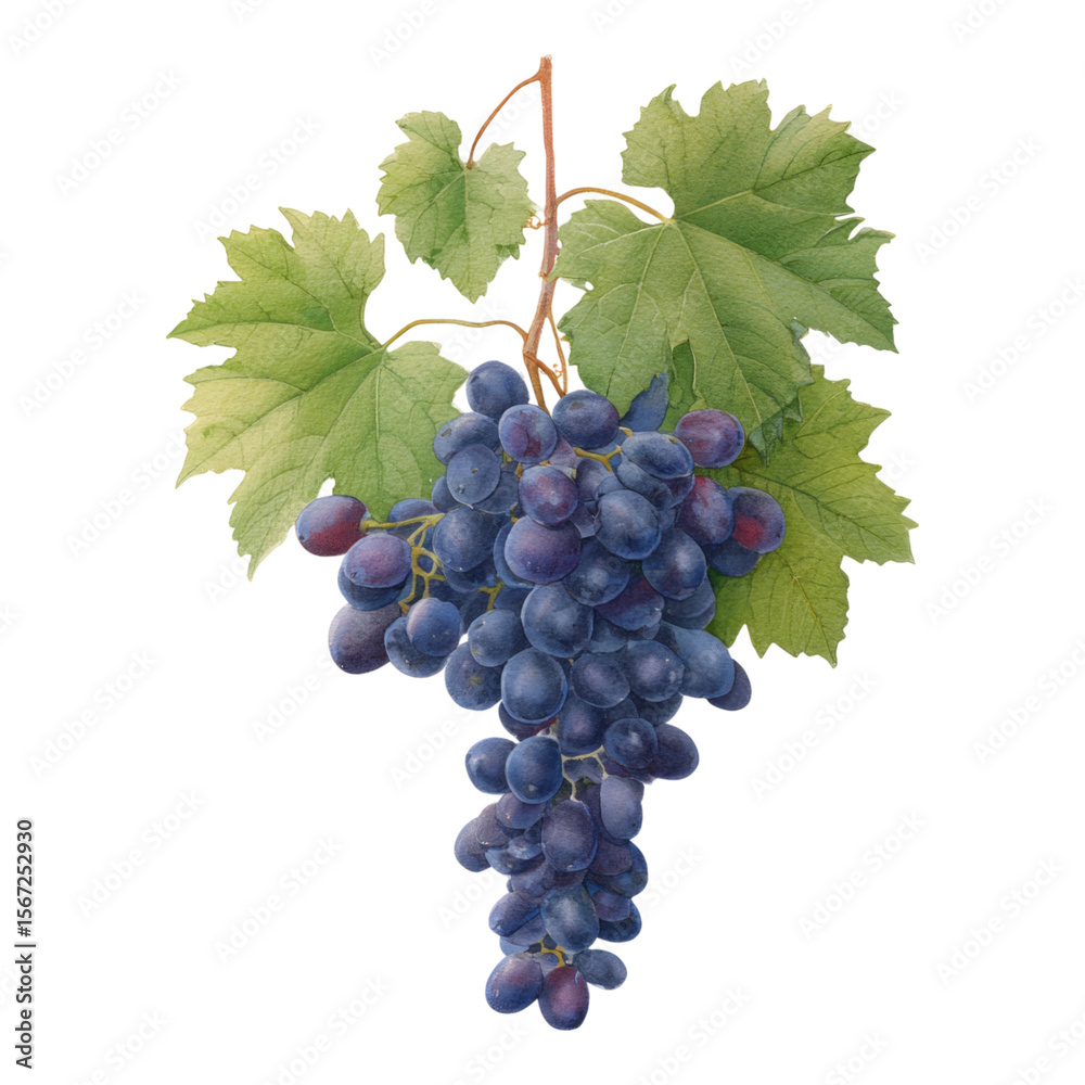 Fototapeta premium Isolated Transparent Grapes on White Background