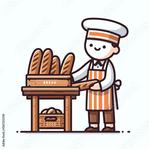 bread seller vector illustration