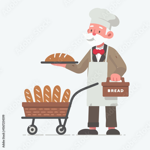 bread seller vector illustration