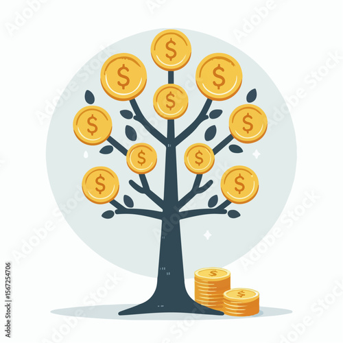 money tree vector illustration