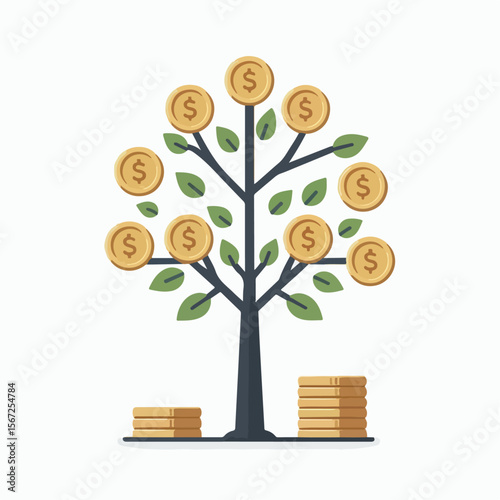 money tree vector illustration