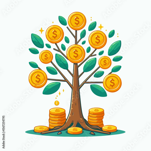 money tree vector illustration
