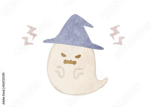 怒っているお化けのイラスト