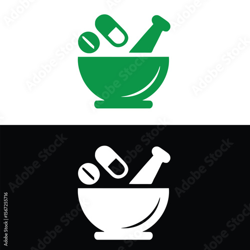 mortar and pestle with herbs