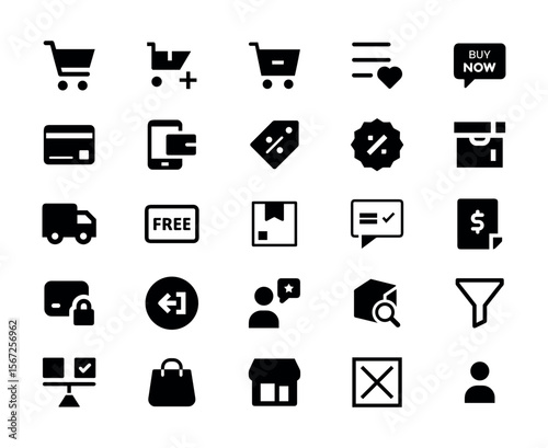 eCommerce Icons , Shopping Cart, Payment, Delivery, Sale, Storefront Set