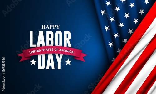 Happy labor day in United States of America background vector illustration