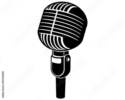 Open Microphone silhouette vector illustration